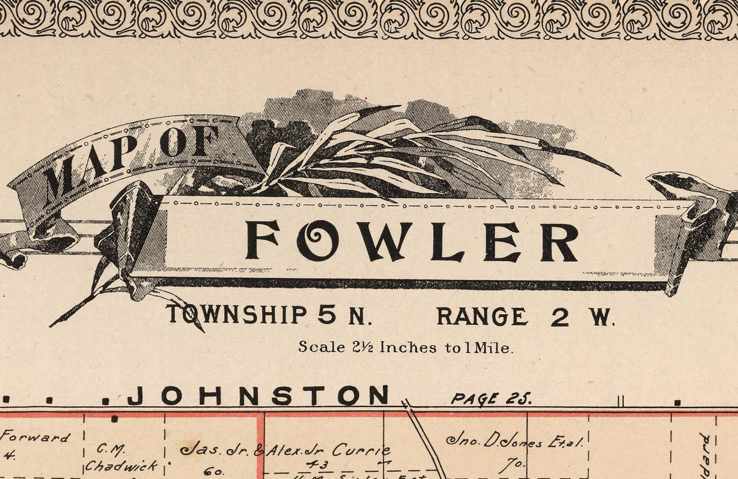 1899 Map of Fowler Township Trumbull County Ohio