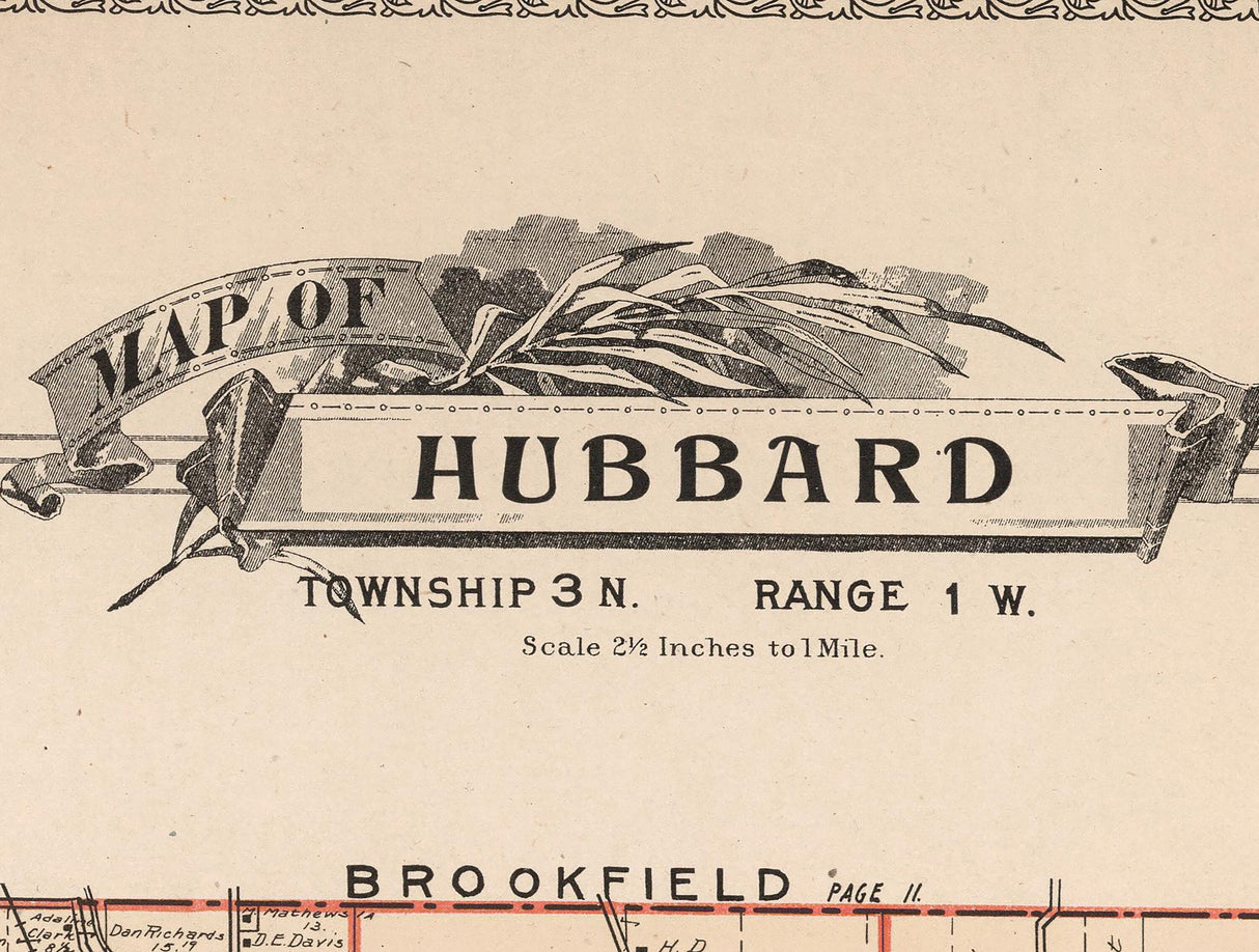 1899 Map of Hubbard Township Trumbull County Ohio