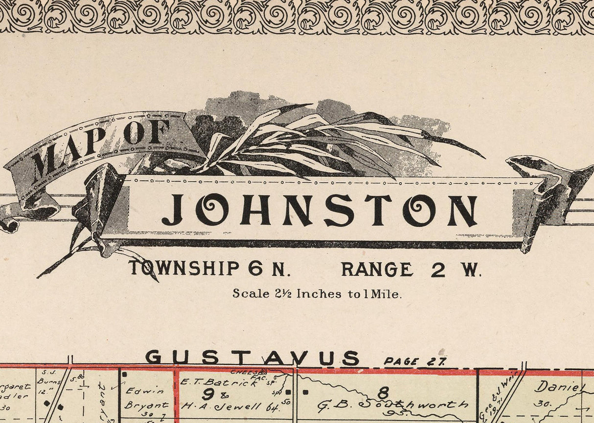 1899 Map of Johnston Township Trumbull County Ohio