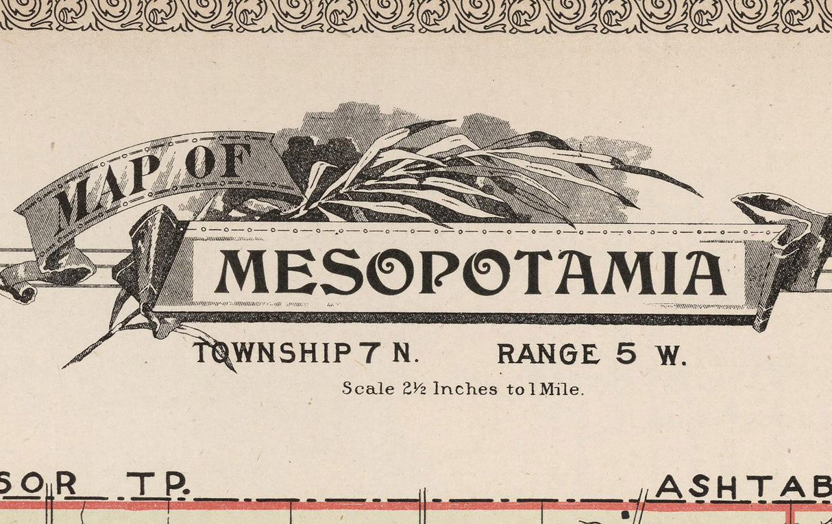 1899 Map of Mesopotamia Township Trumbull County Ohio
