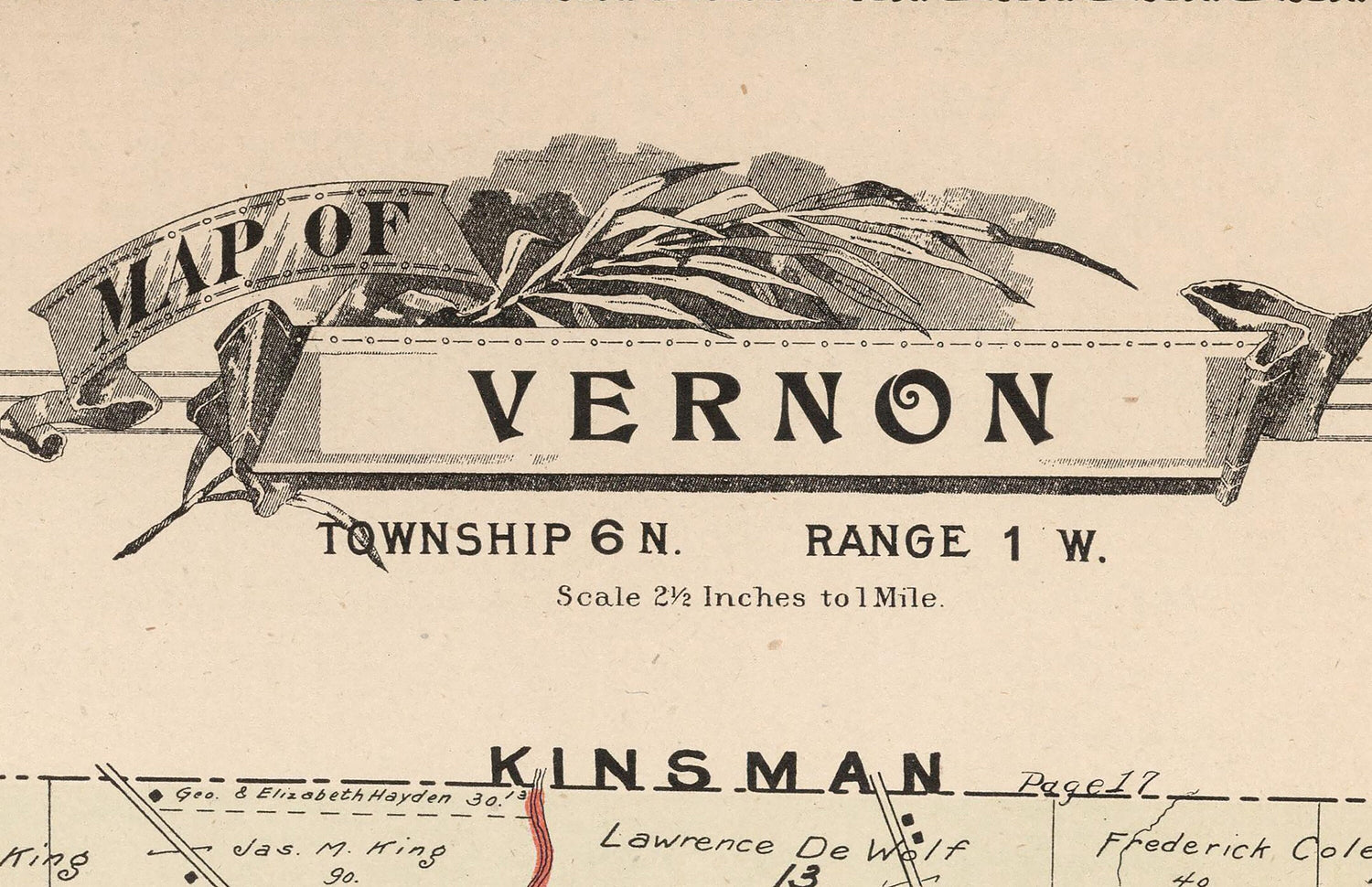 1899 Map of Vernon Township Trumbull County Ohio