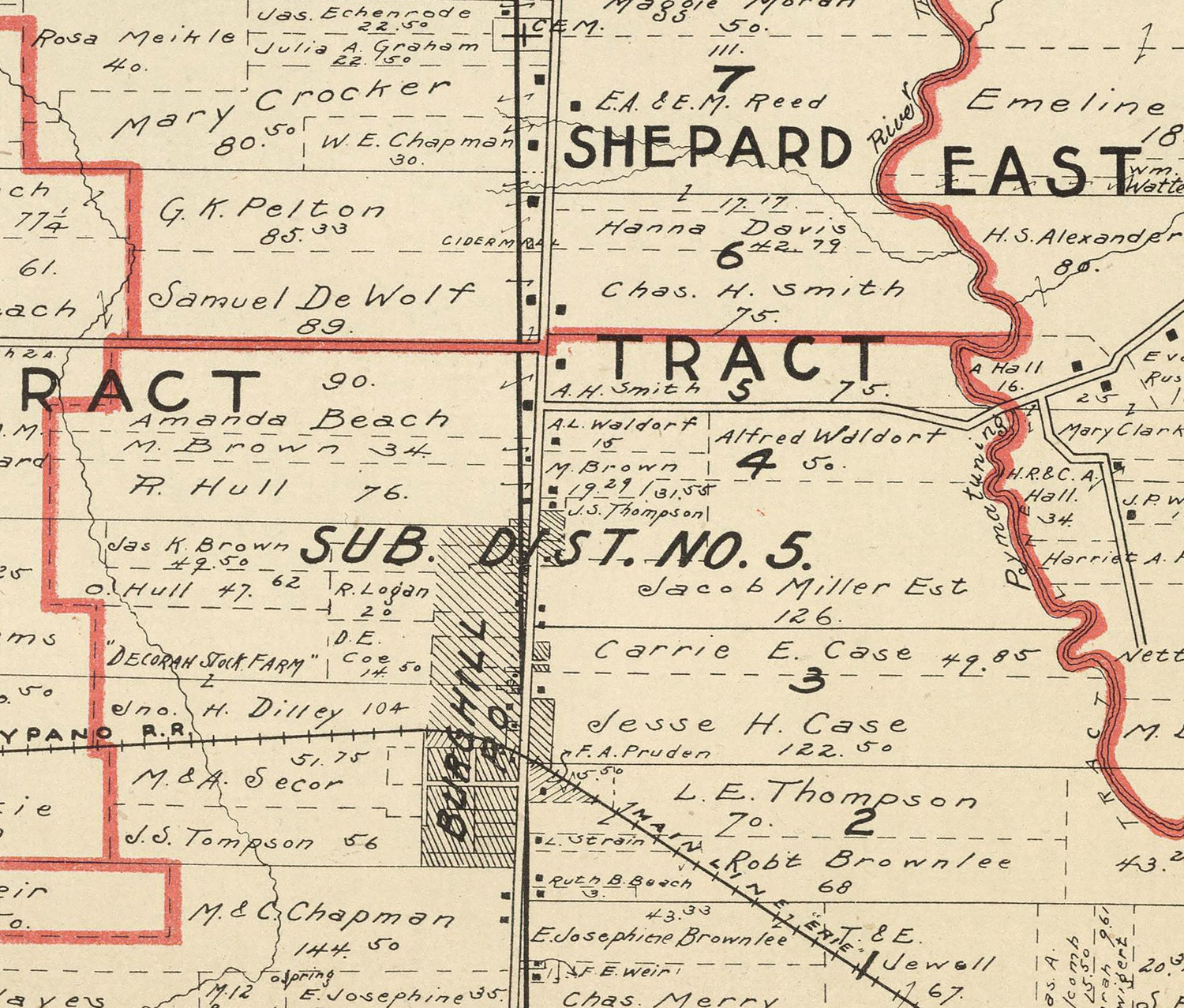 1899 Map of Vernon Township Trumbull County Ohio