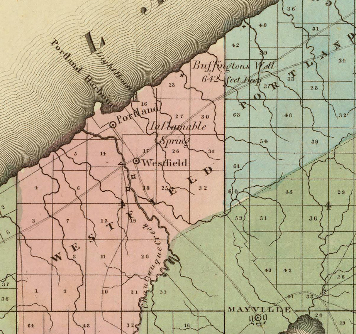 1829 Map of Chautauque County New York