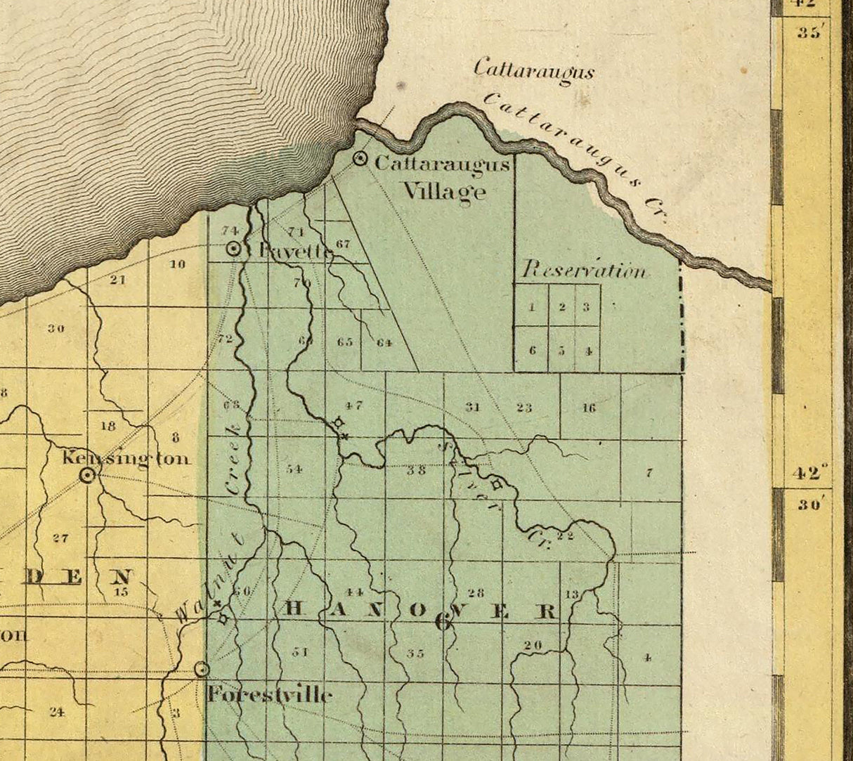 1829 Map of Chautauque County New York