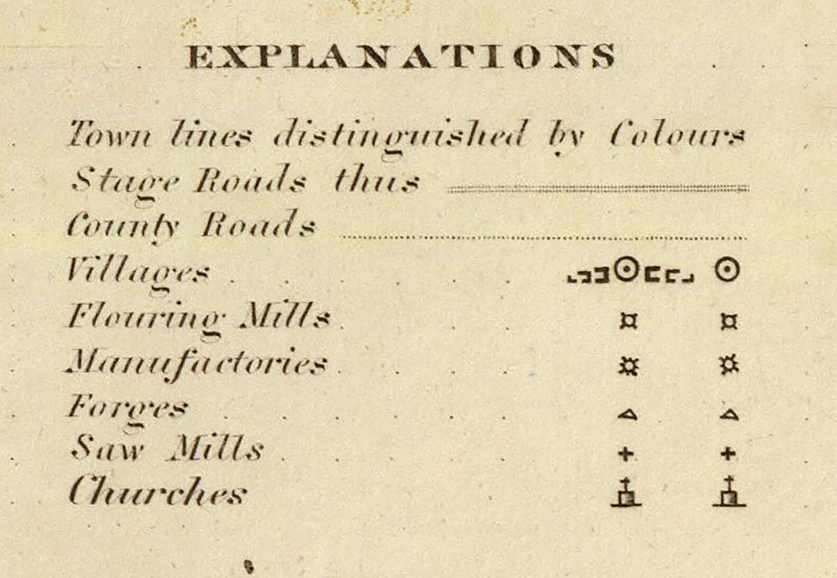 1829 Map of Genesee County New York