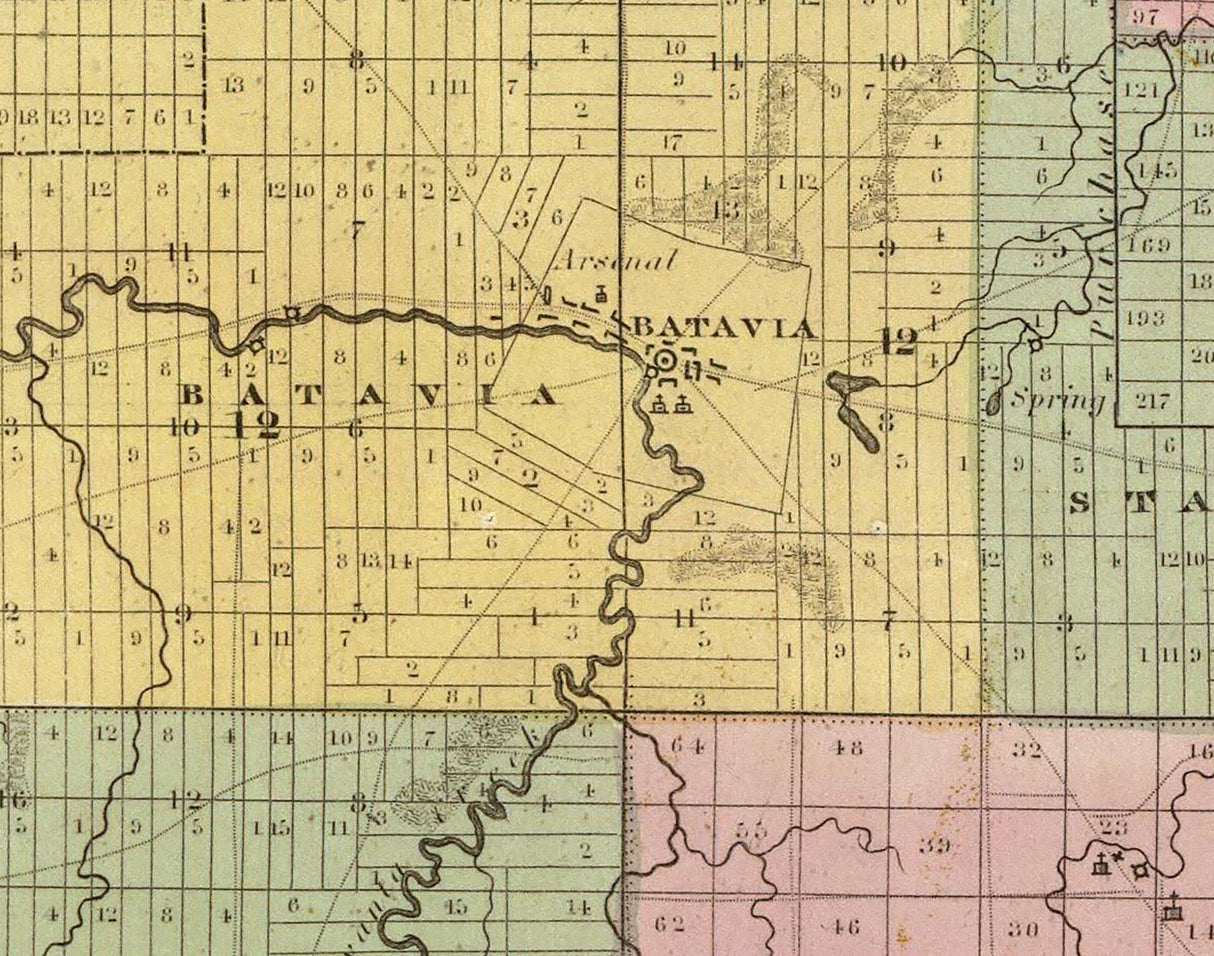 1829 Map of Genesee County New York