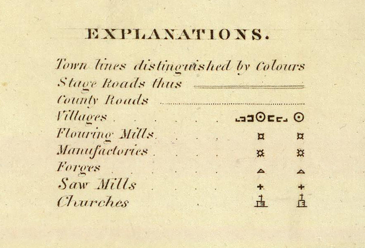 1829 Map of Livingston County New York