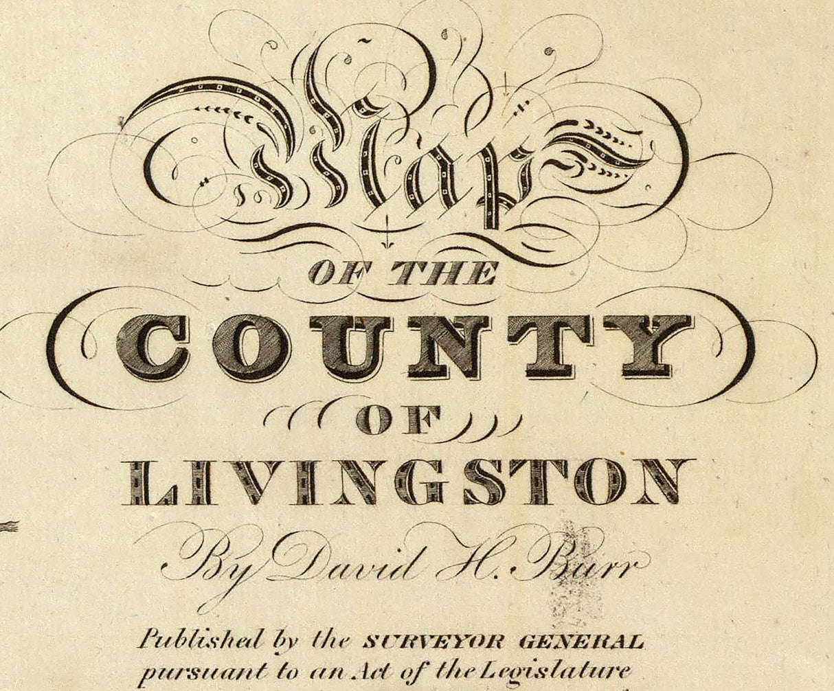 1829 Map of Livingston County New York