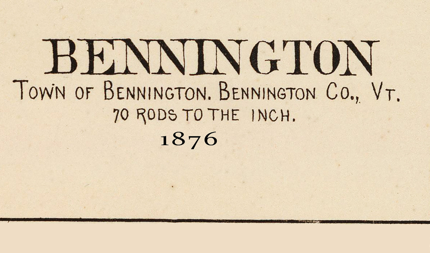 1876 Town Map of Bennington Vermont