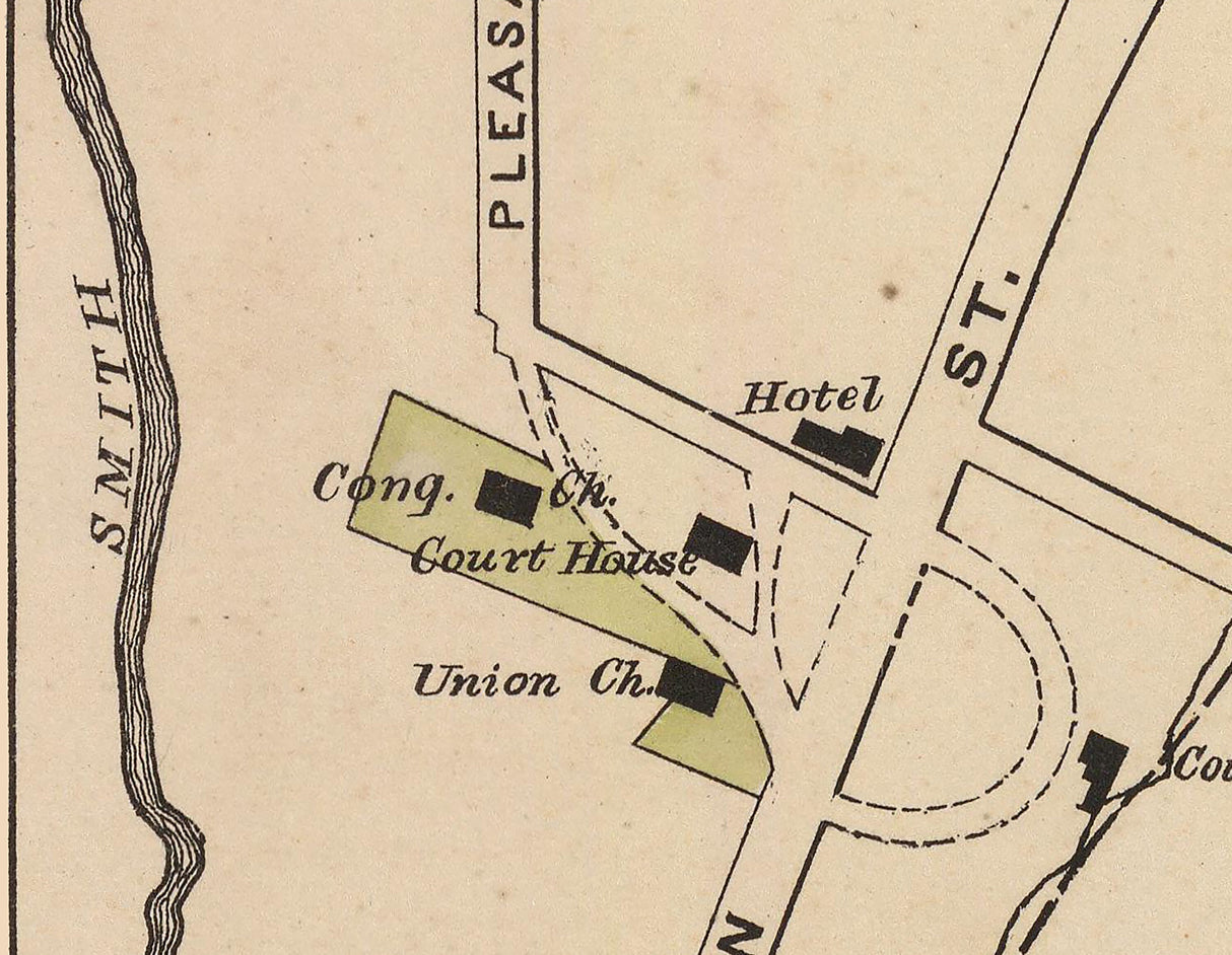 1876 Town Map of Fayetteville Vermont