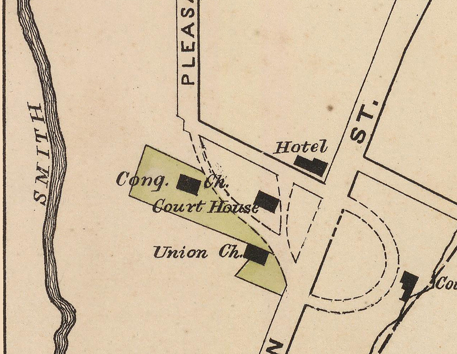 1876 Town Map of Fayetteville Vermont