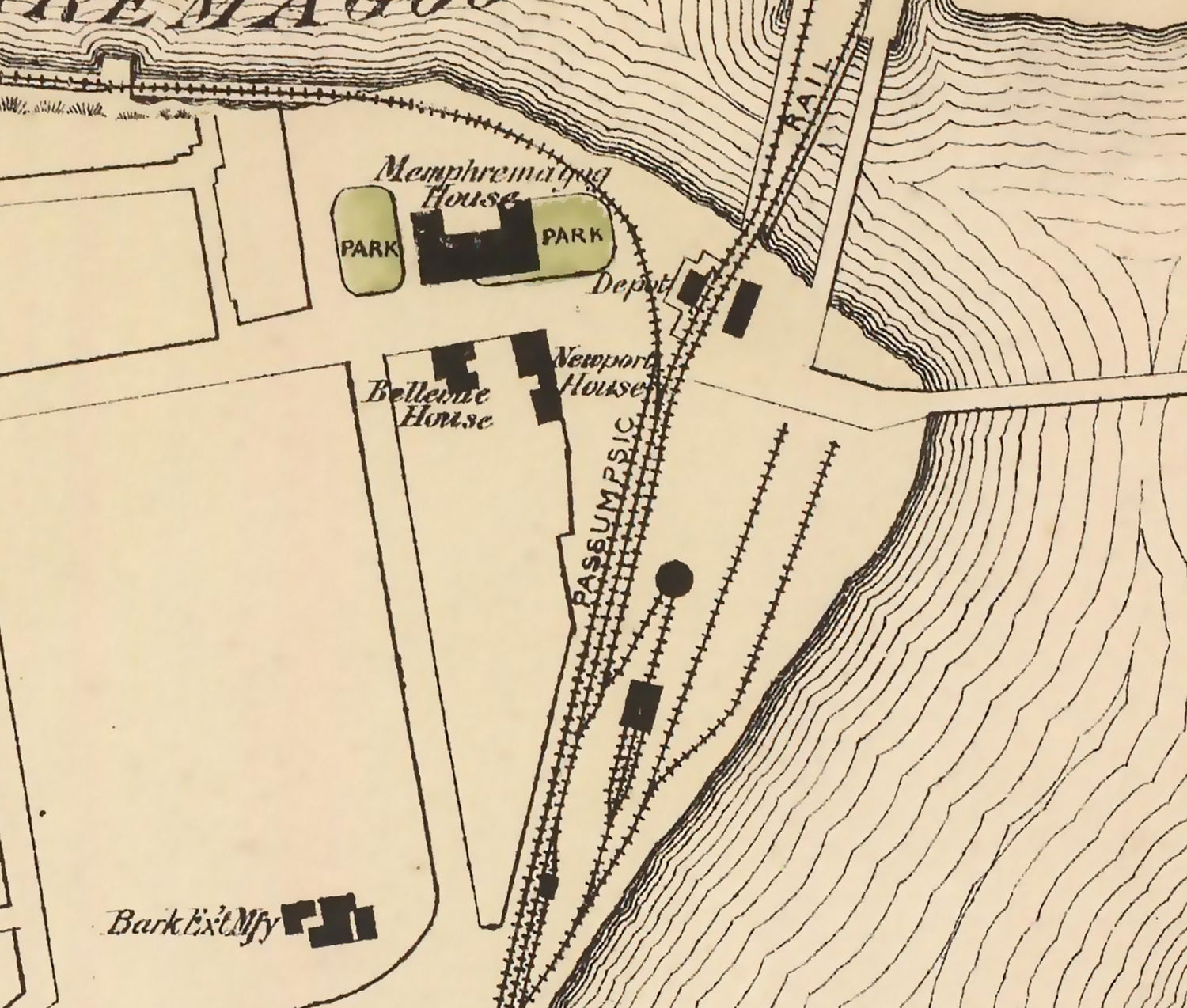 1876 Town Map of Newport Vermont Lake Memphremagog