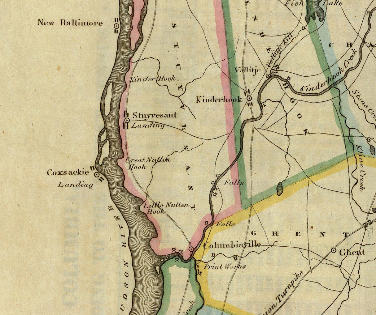1829 Map of Columbia County New York