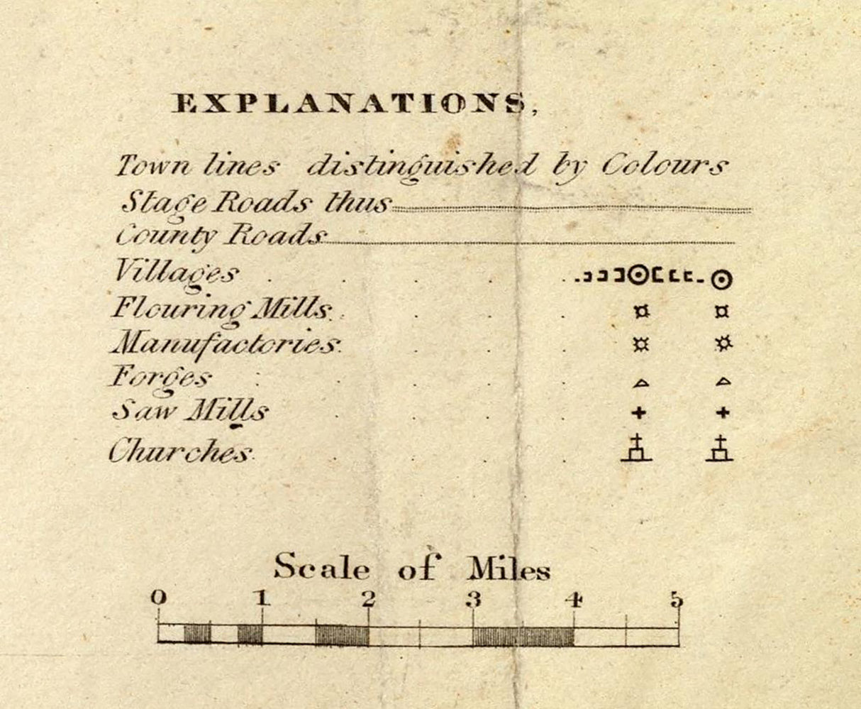 1829 Map of Suffolk County New York