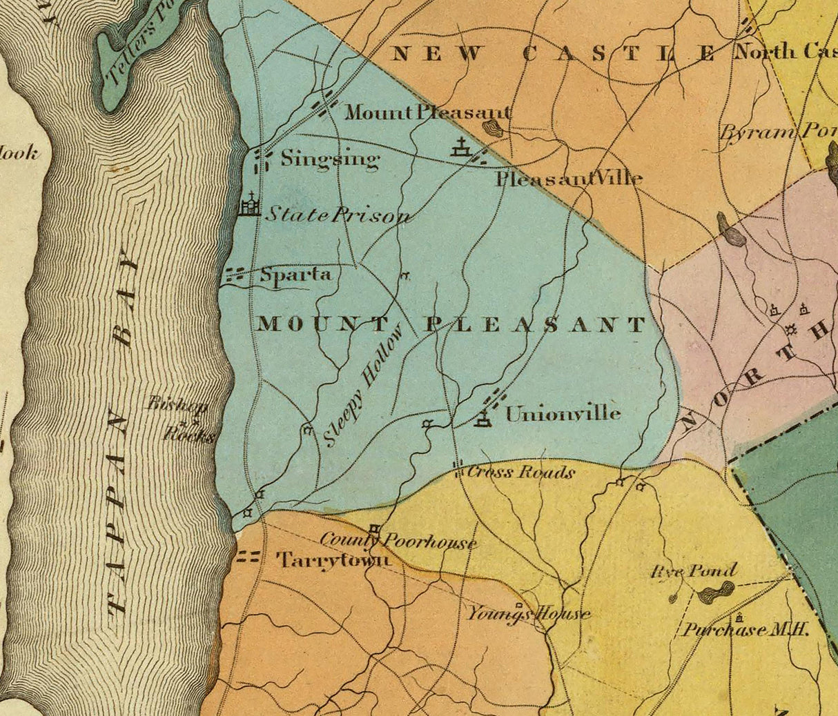 1829 Map of Westchester County New York
