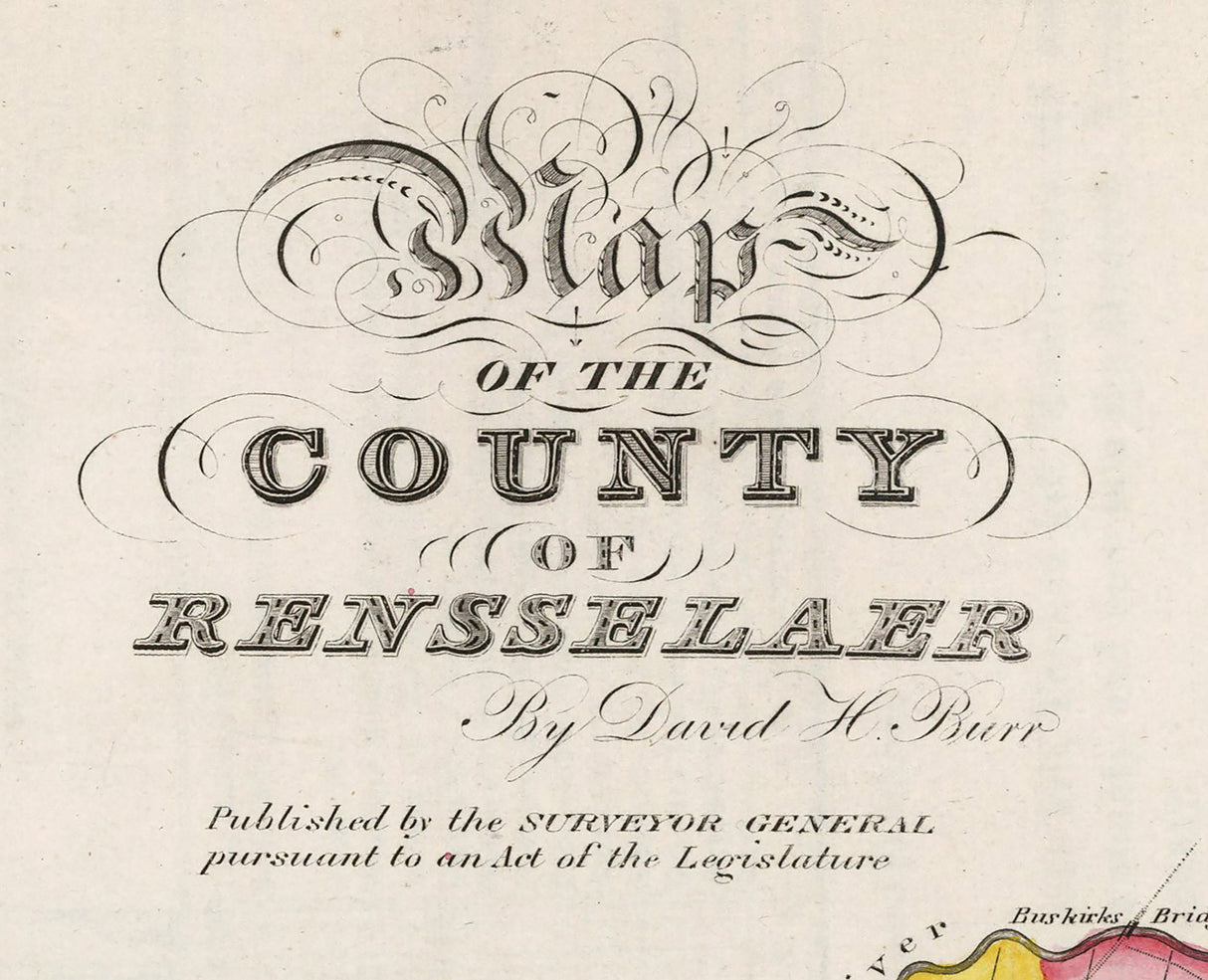1839 Map of Rensselaer County New York
