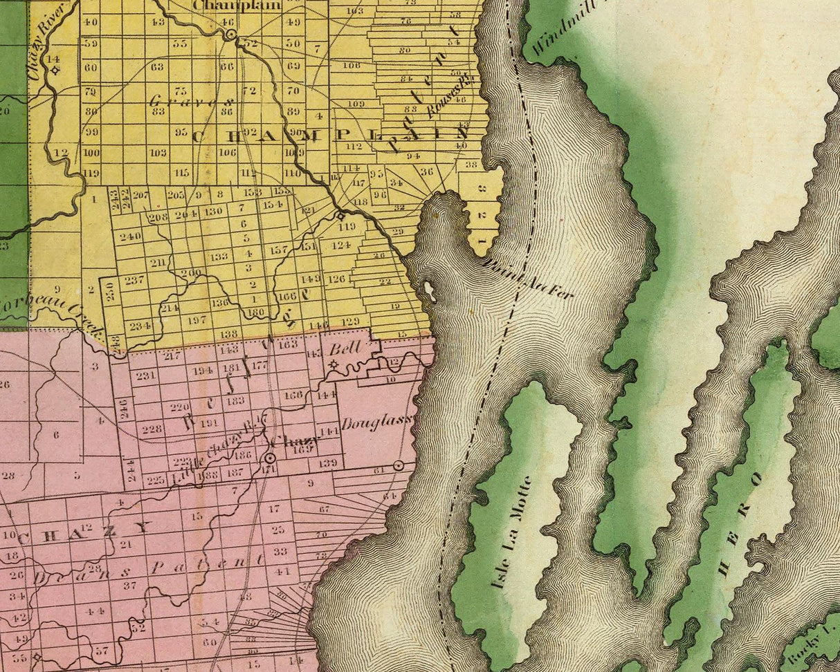 1829 Map of Clinton County New York