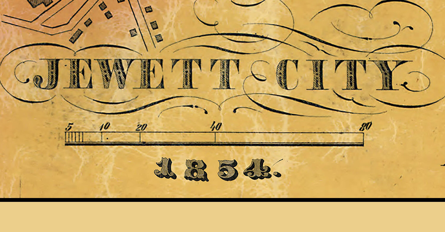 1854 Map of Jewett City Connecticut