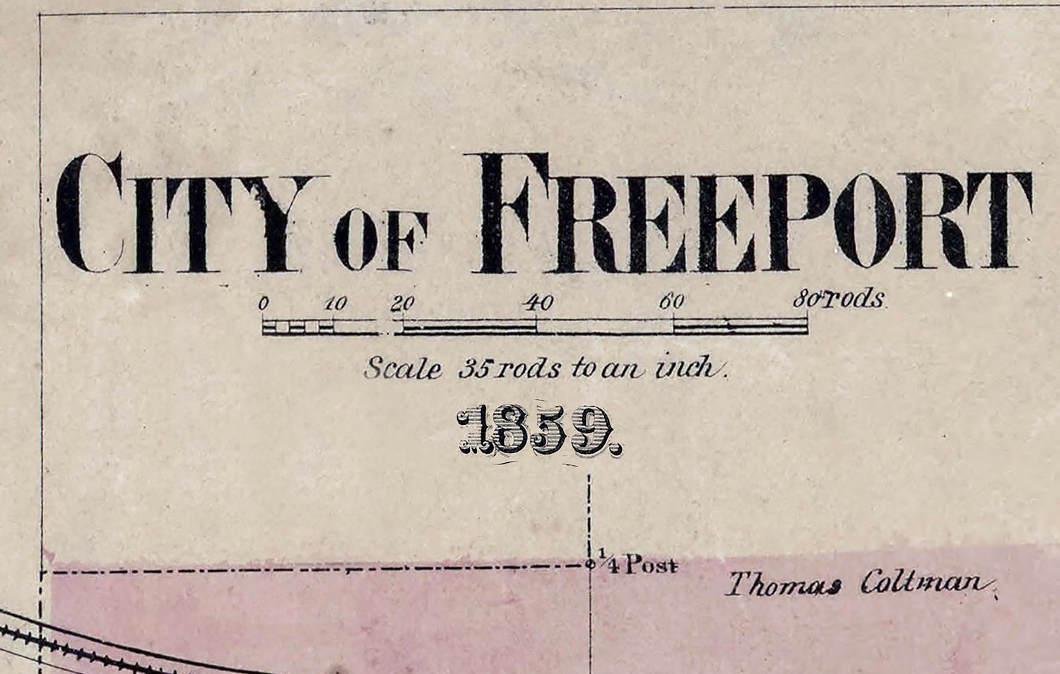 1859 Map City of Freeport Illinois