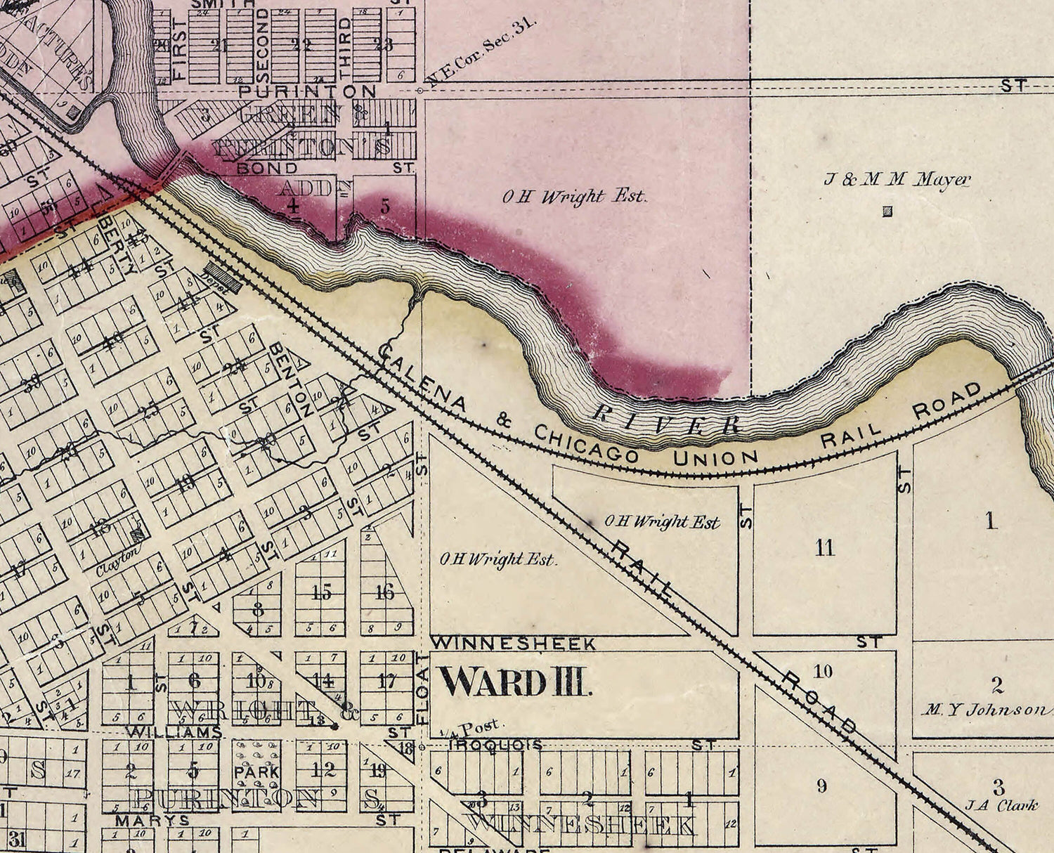1859 Map City of Freeport Illinois