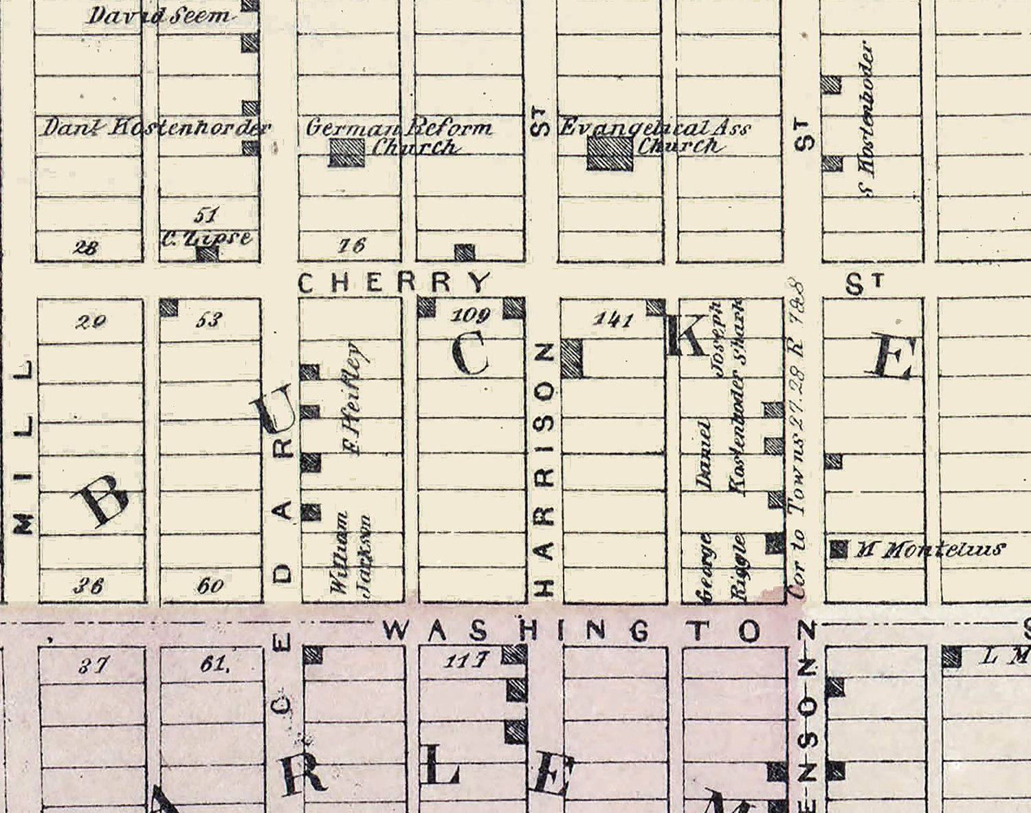 1859 Map of Cedarville Illinois
