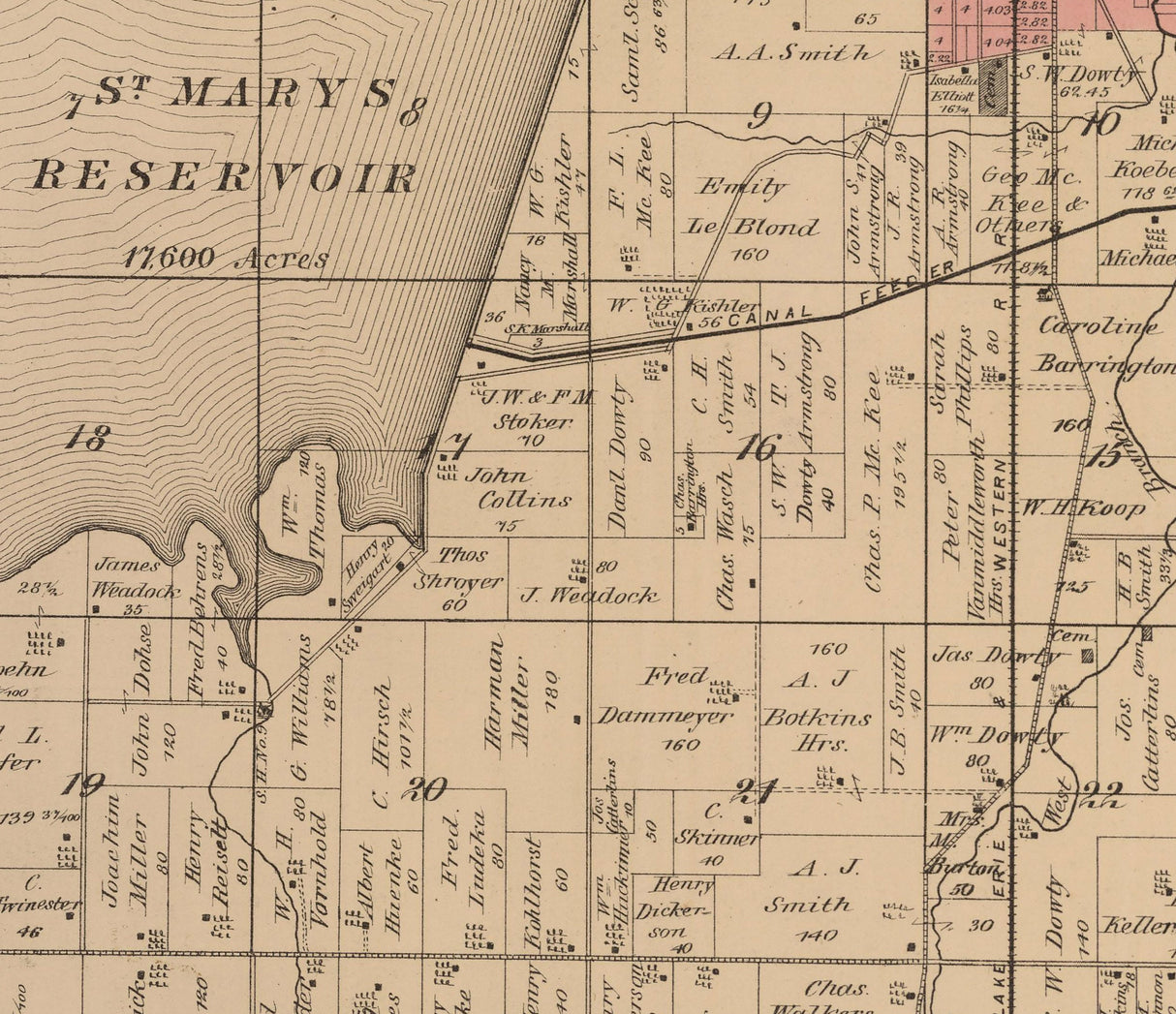 1880 Map of St Marys Township Auglaize County Ohio