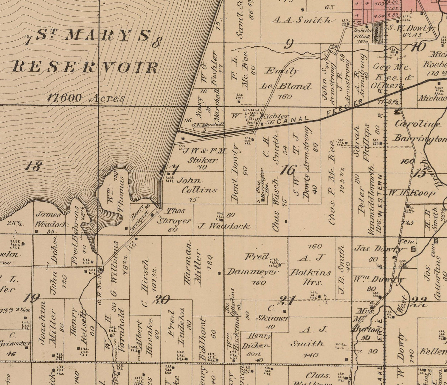 1880 Map of St Marys Township Auglaize County Ohio