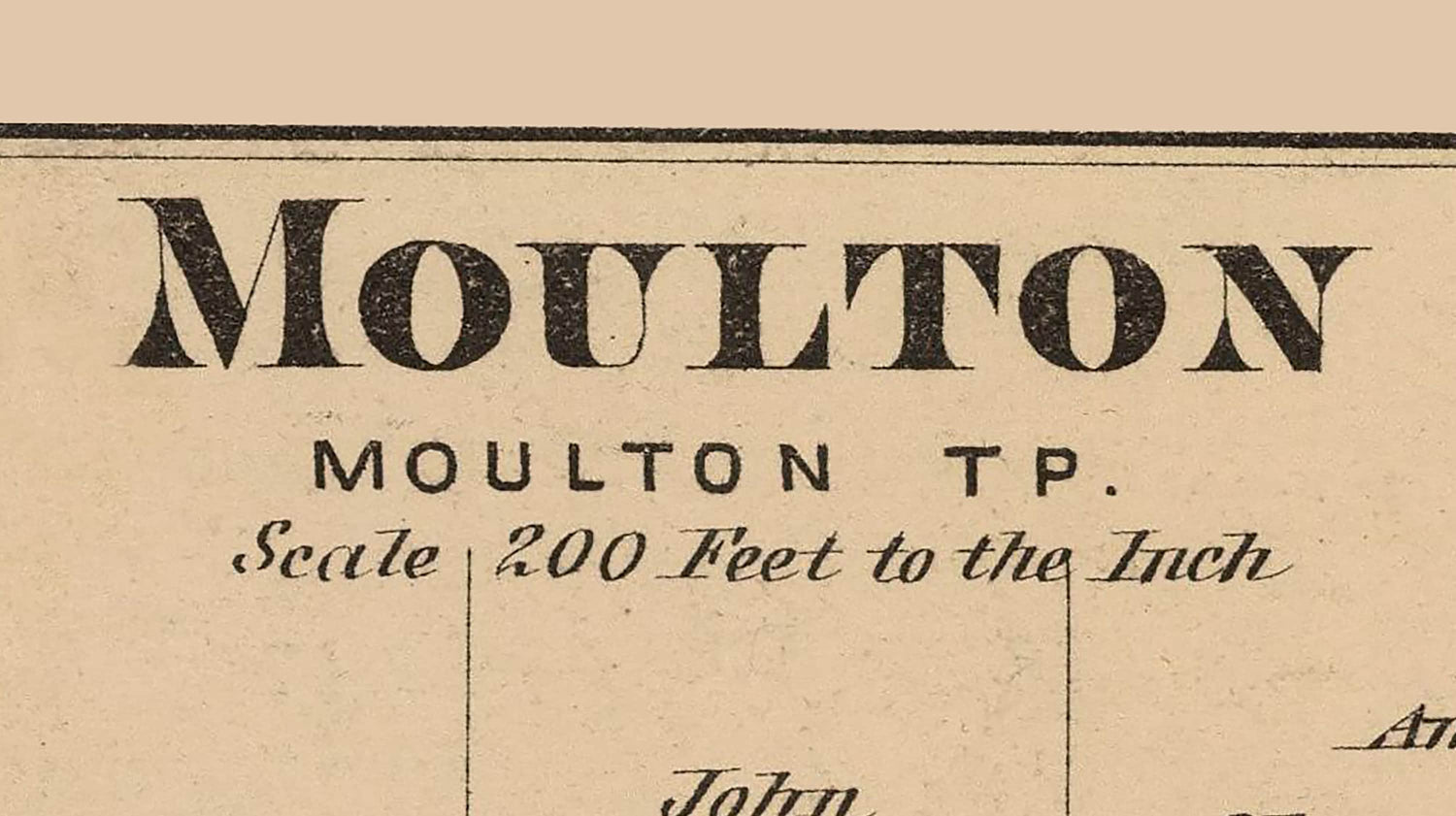 1880 Town Map of Moulton Auglaize County Ohio