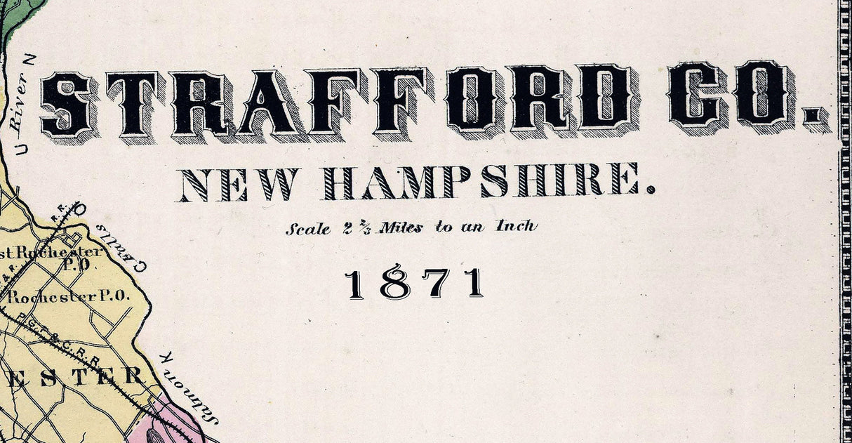 1871 Map of Strafford County New Hampshire