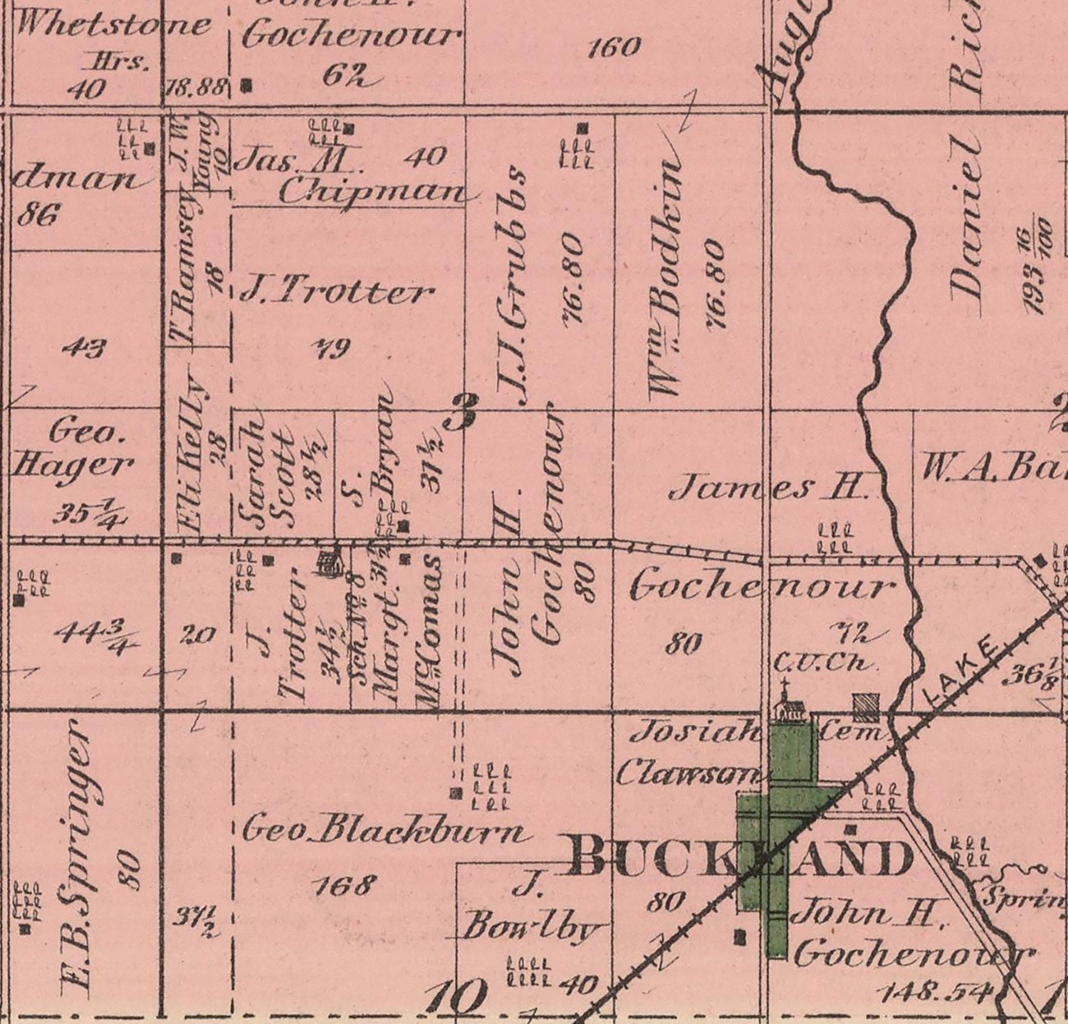 1880 Map of Logan Township Auglaize County Ohio