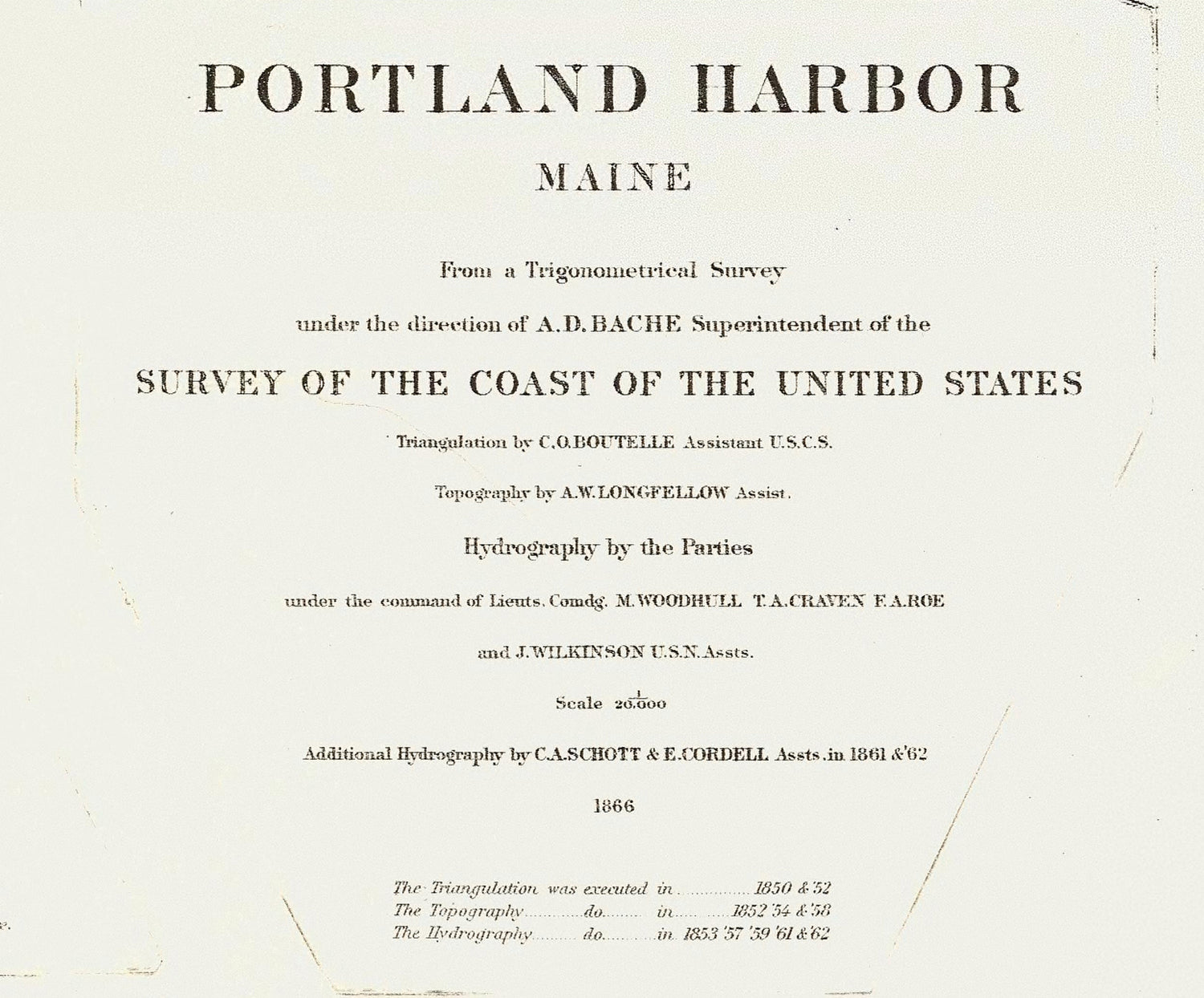 1866 Nautical Chart of Portland Harbor Maine