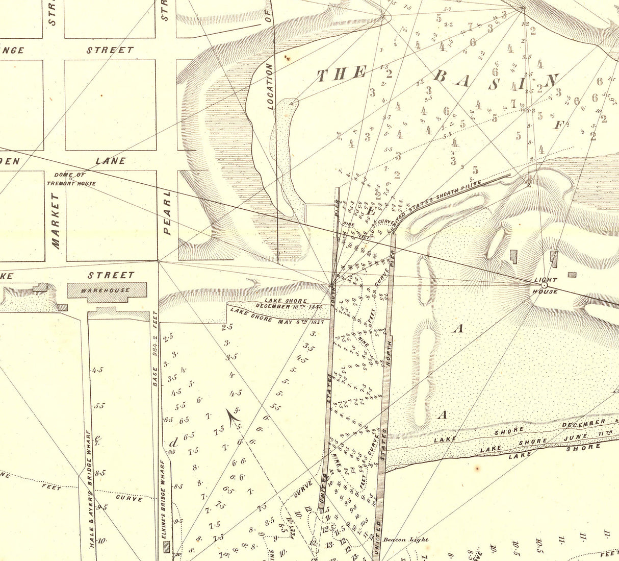 1857 Map of Kenosha Harbor Wisconsin