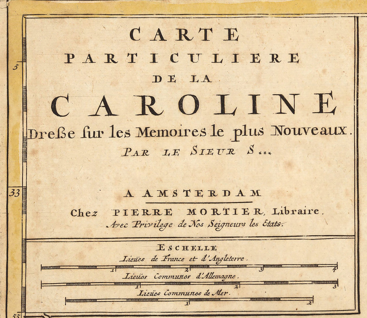 1708 Map of the Carolinas and Charleston