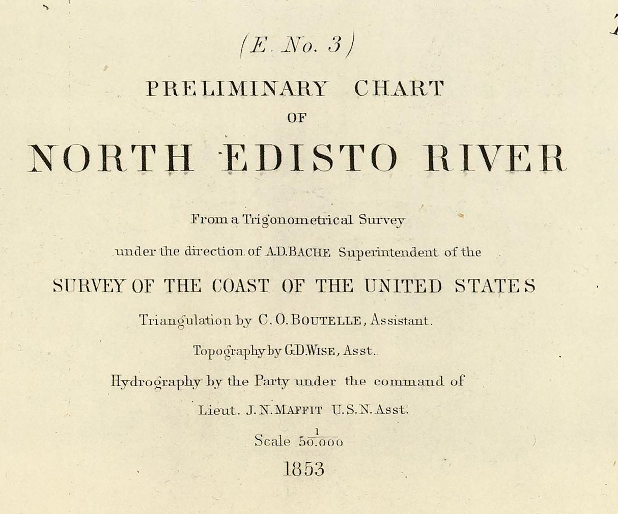 1853 Nautical Chart of the North Edisto River South Carolina