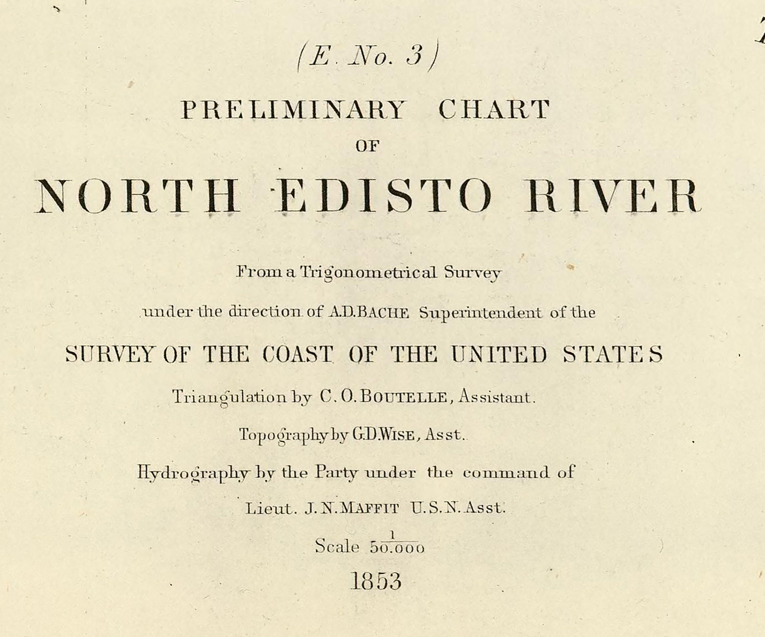 1853 Nautical Chart of the North Edisto River South Carolina