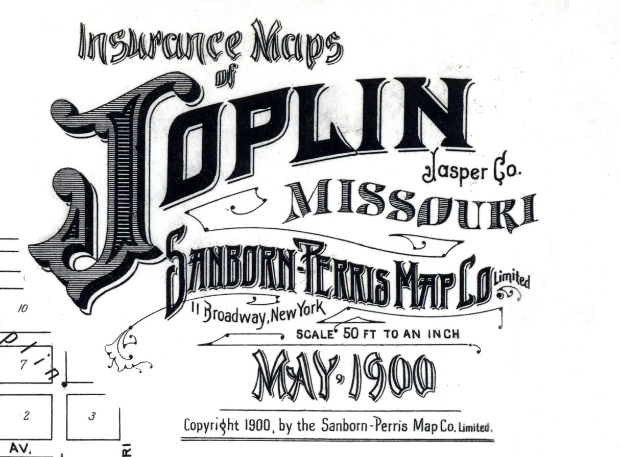 1900 Town Map of Joplin Missouri