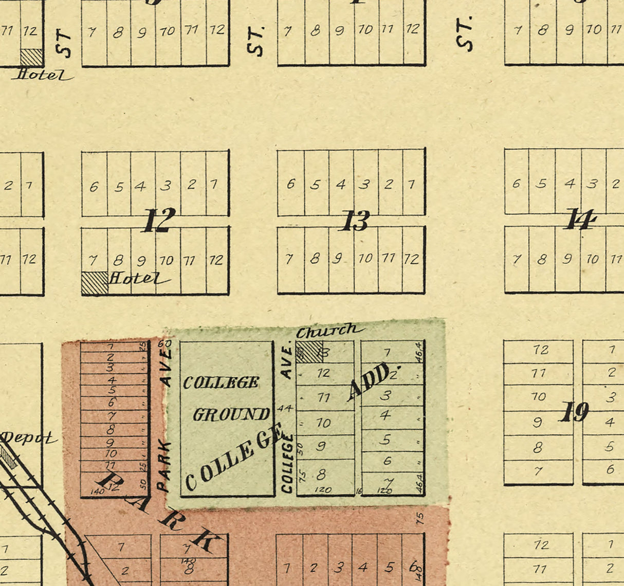 1901 Town Map of Hartford Kansas