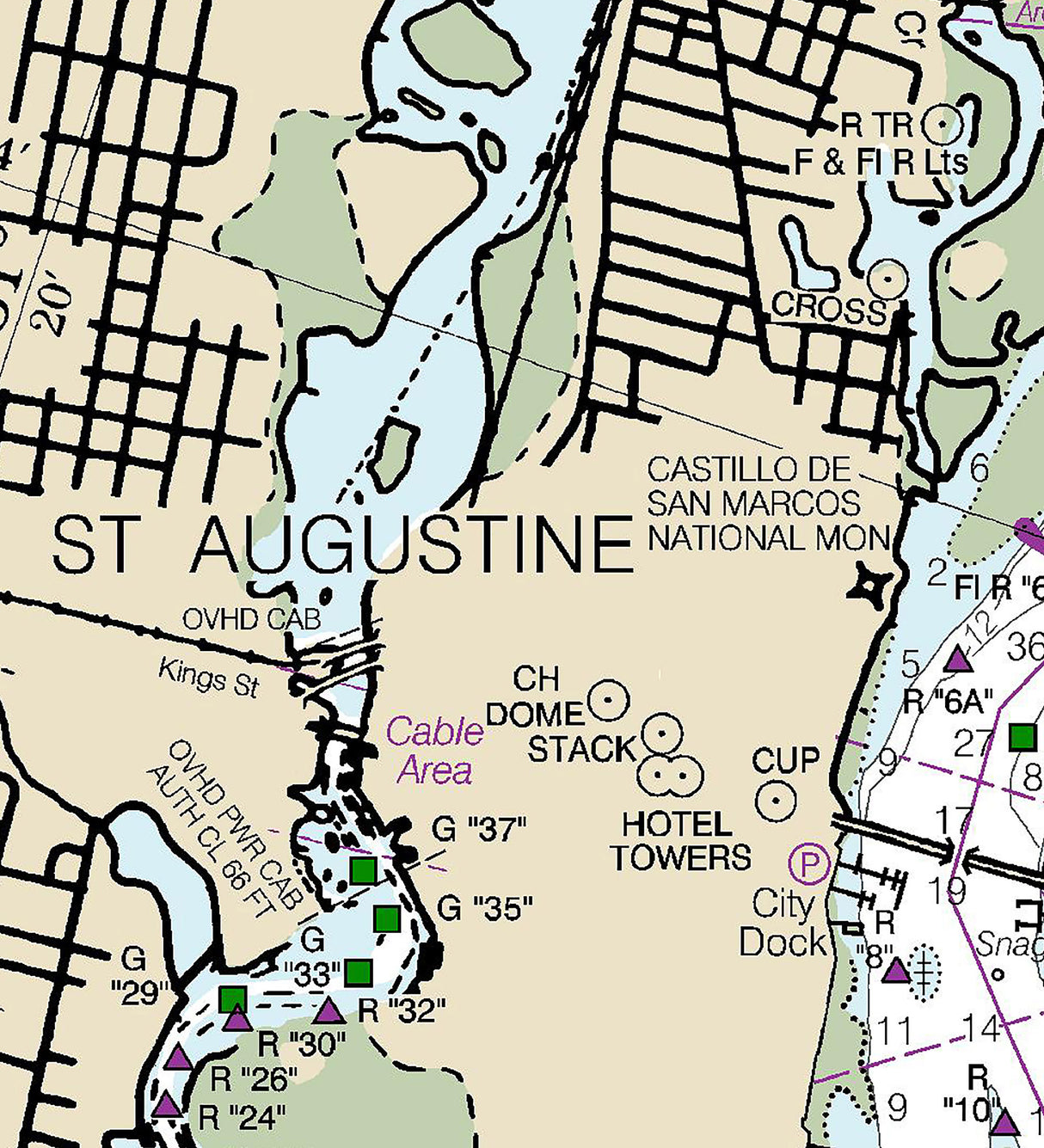 2020 Nautical Chart of Saint Augustine Florida Inlet