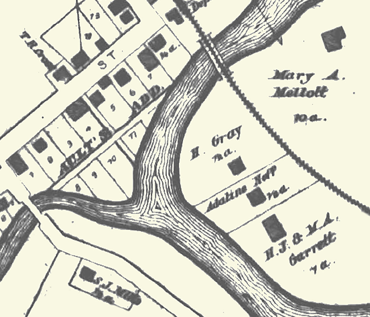 1888 Town Map of Glencoe Belmont County Ohio