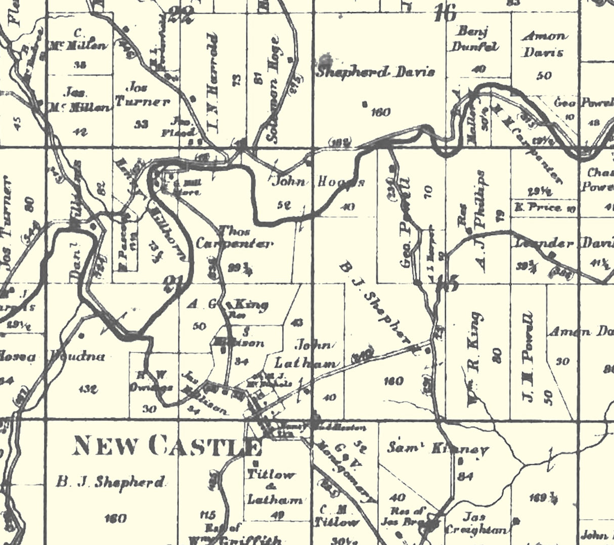 1888 Map of Wayne Township Belmont County Ohio
