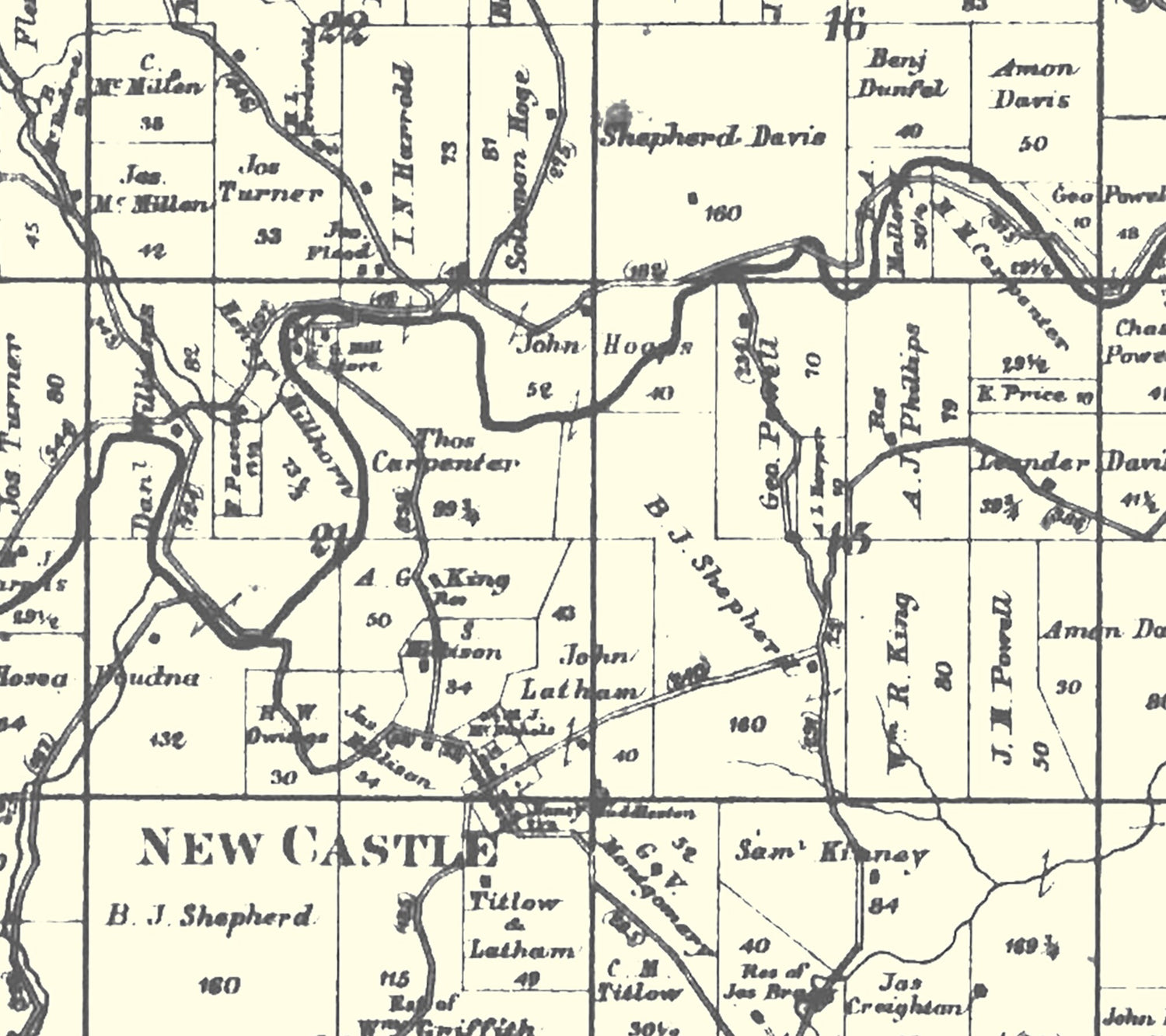 1888 Map of Wayne Township Belmont County Ohio