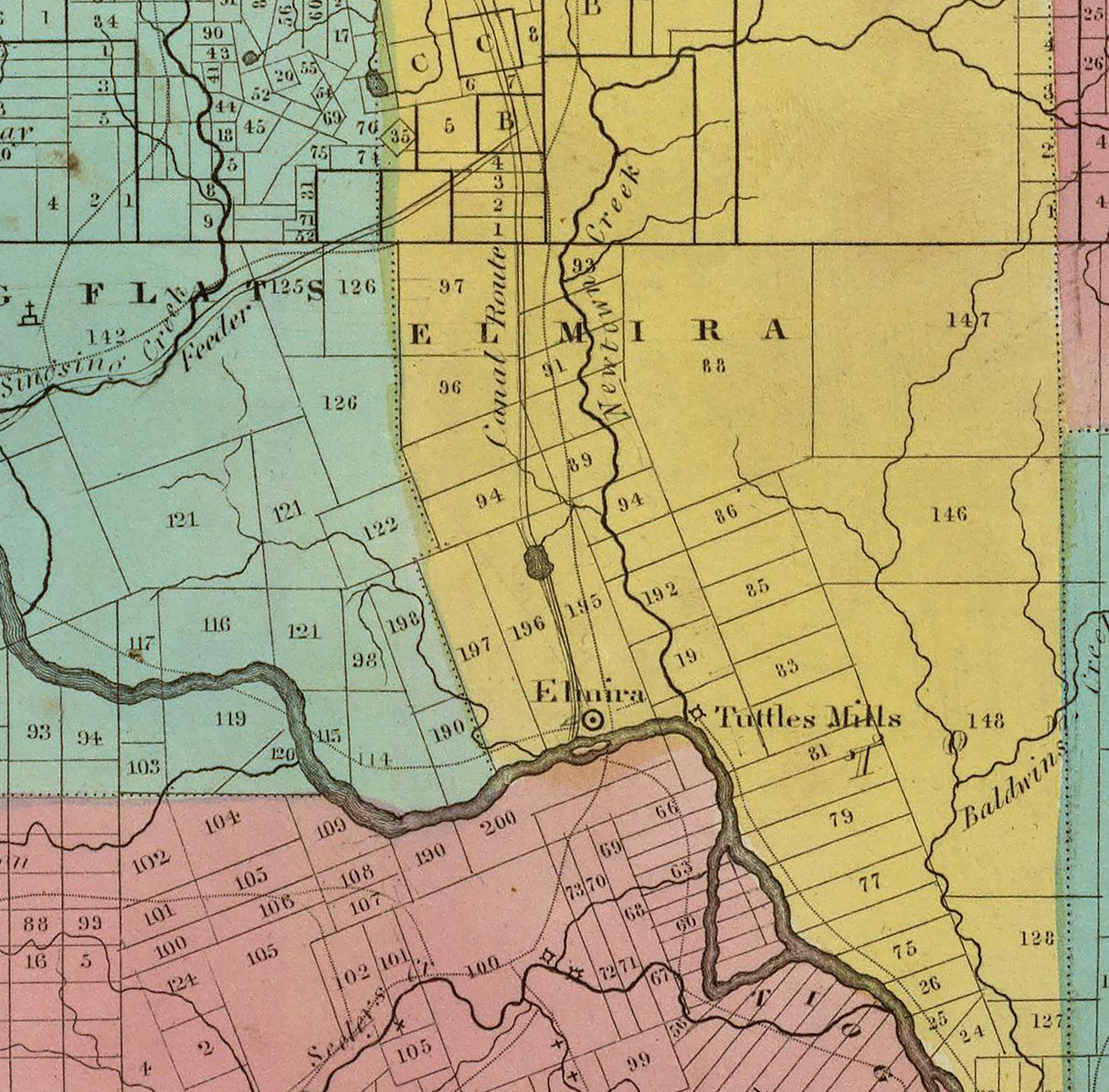1829 Map of Tioga County New York