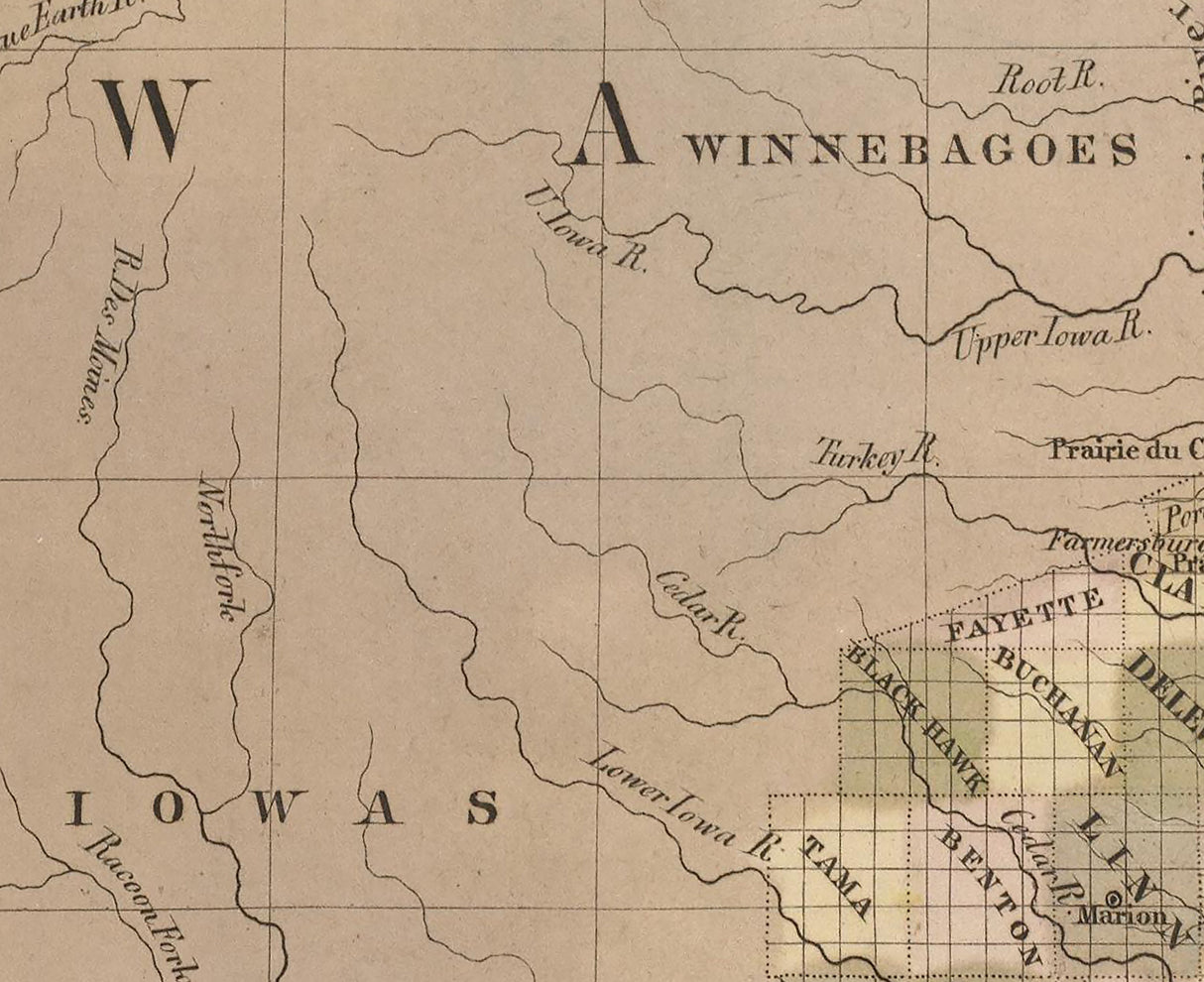 1848 Map of Wisconsin and Iowa
