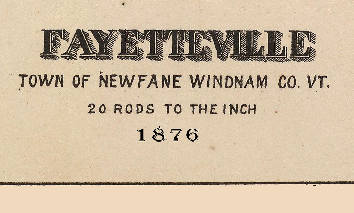1876 Town Map of Fayetteville Vermont