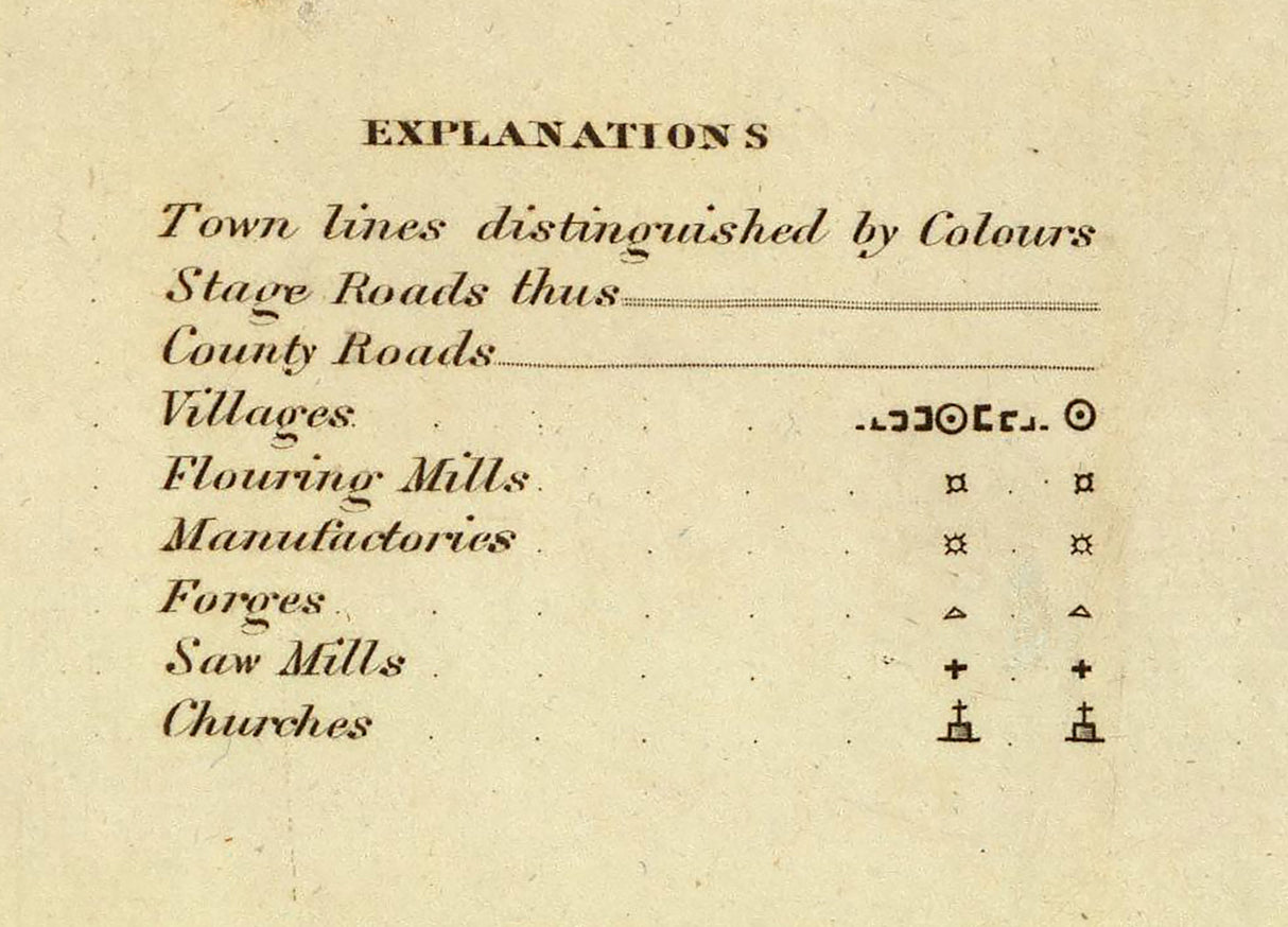 1829 Map of Rensselaer County New York