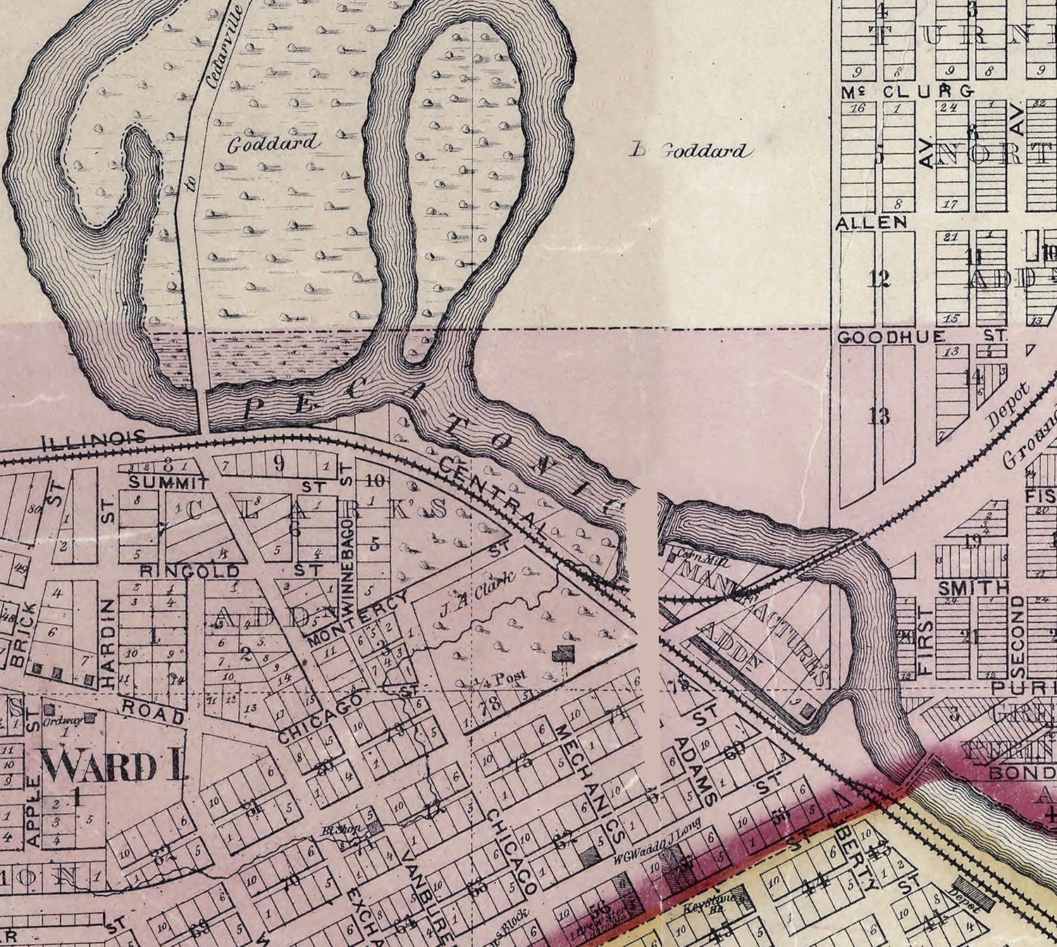 1859 Map City of Freeport Illinois