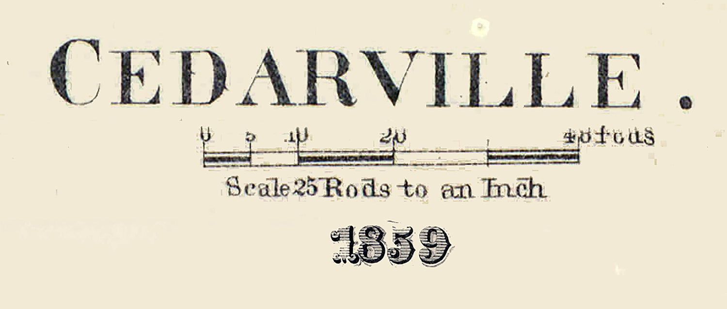 1859 Map of Cedarville Illinois