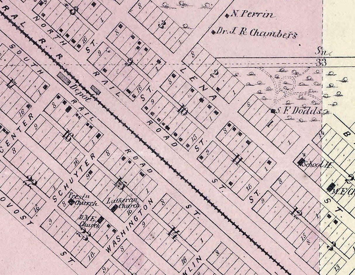 1859 Map of Lena West Point Illinois