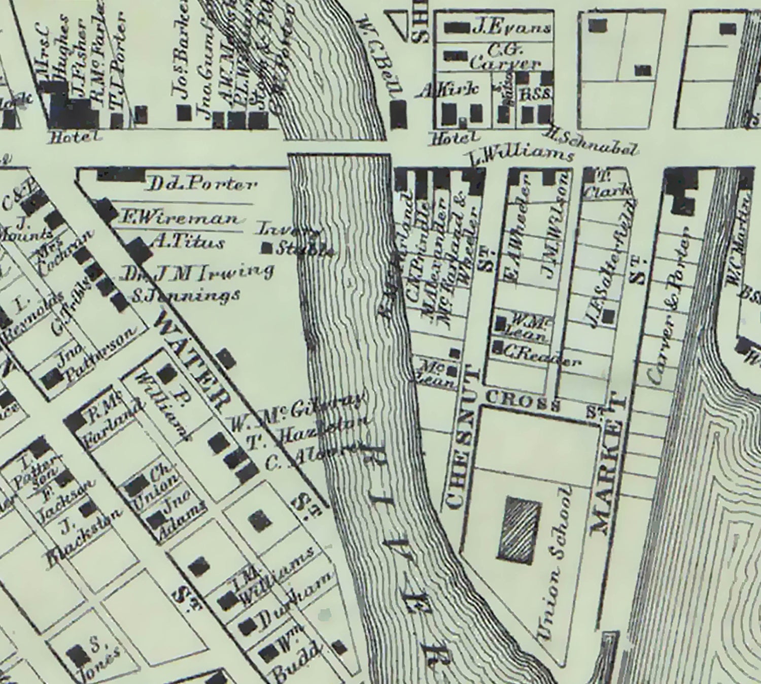 1860 Map of Sharon Mercer County Pennsylvania