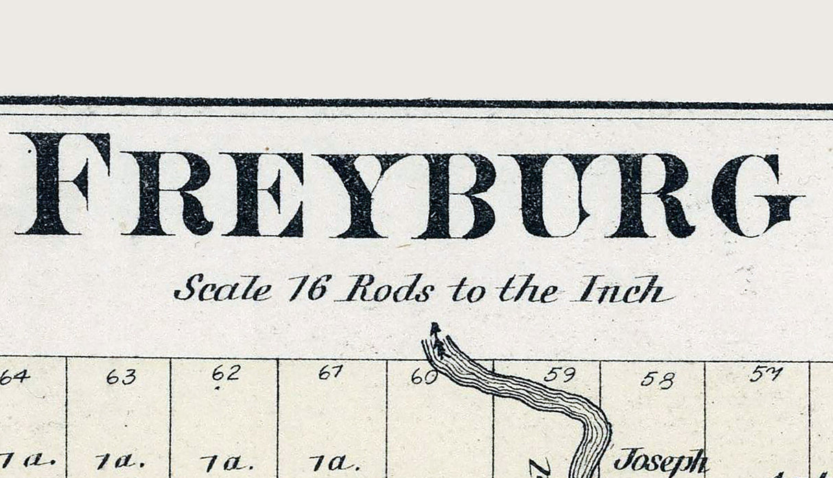 1880 Town Map of Freyburg Auglaize County Ohio